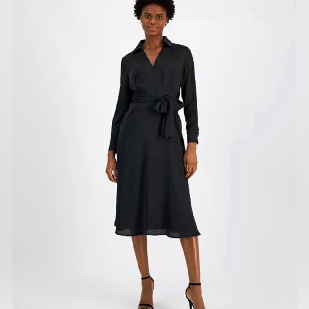 Hammered Satin Long Sleeve Shirtdress
Tahari ASL